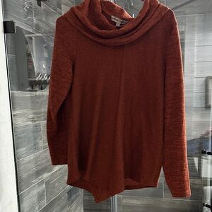 Absolutely Famous Burnt Orange Cowl Neck Sweater